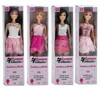 Set 4 pz bambole gioco bambola tipo Barbie con vestiti giocattolo per bambina