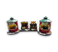 Set 4 pz Giostrine Città del Natale Mercatino Natalizio Chioschetti in 4 Soggetti Villaggio di Natale Addobbi Natalizi