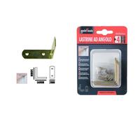 SET 4 PZ LASTRINA LASTRINE AD ANGOLO FORMA L 50X20X2MM CON VITI PER MOBILI 91218