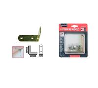 SET 4 PZ LASTRINA LASTRINE AD ANGOLO FORMA L 80X20X2MM CON VITI PER MOBILI 91220