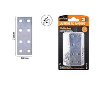 SET 4 PZ LASTRINE LASTRINA PIASTRA DI GIUNZIONE 77X30X2 MM CON VITI MOBILI 57138