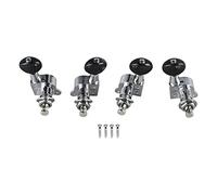 Set 4 Pz Meccaniche Ukulele Metalliche, Tuning Peg per Ukulele Classico, 2L2R Silver - Accordatura Precisa, Design Elegante, Compatibilità Universale