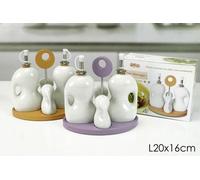 SET 4 PZ MENAGE CON SUPPORTO ,OLIERA,SALE,PEPE,ACETO