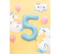 Set 4 PZ Palloncino Foil MYLAR UNICORNO compleanno 5 ANNI bambino 0YKJ