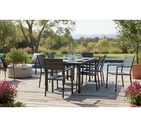 Set 4 pz Sedie da Giardino Nere in HDPE Aspetto Legno - (47886)