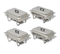 Set 4 pz Teglie Scaldavivande in Acciaio Inossidabile