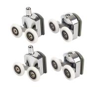 Set 4 Rulli Doppi Per Box Doccia Cuscinetti Anta Scorrevole Ruote Rotelle 25 mm