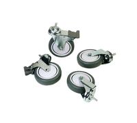 Set 4 Ruote Grandi con Cuscinetto e Gomma Ø12,5 cm ideali per pavimenti delicati grigio