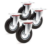 Set 4 ruote piroettanti Gomma piena 125mm Cerchi in metallo Rotelle mobili 100kg
