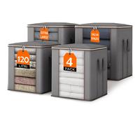 Set 4 Sacchetti Contenitori Extra Large 120L Manici Rinforzati Organizer Casa