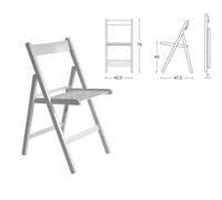 SET 4 SEDIA LEGNO GRIGIO CHIUDIBILE CASA PIC-NIC ITALIA PIEGHEVOLE SM 6 2023