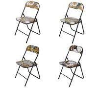 Set 4 Sedia pieghevole salvaspazio decoro barocco, 43,5x44 cm, Sibilla