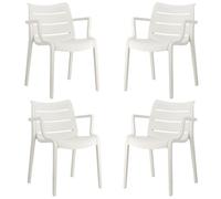 Set 4 Sedia Sunset lino S-C-A-B Poltrona con braccioli Impilabile in Tecnopolime