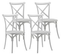 Set 4 Sedie 88x44x49 cm in Polipropilene Bianco