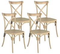 Set 4 Sedie 88x44x49 cm in Polipropilene Tortora