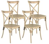 Set 4 Sedie 88x44x49 cm in Polipropilene Tortora