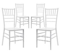 Set 4 Sedie 90,5x40x5x40 cm in Polipropilene Bianco