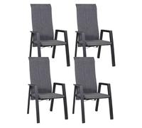 Set 4 Sedie con Braccioli da Giardino 59.5x72x111 cm in Alluminio Ethan Antracite