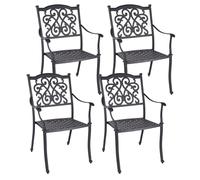 Set 4 Sedie da Giardino 65x60x92h cm con Braccioli Ivrea Antracite
