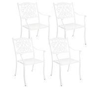 Set 4 Sedie da Giardino 65x60x92h cm con Braccioli Ivrea Bianco