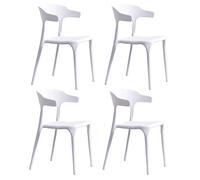 Set 4 Sedie Impilabili 50x75,5x52 cm in Polipropilene New America Bianco