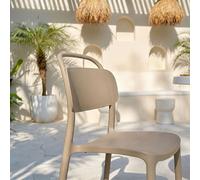 Set 4 sedie in polipropilene impilabili da giardino e cucina eleganti BREDA