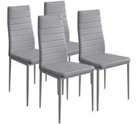 Set 4 Sedie Moderne sala Pranzo Salotto Cucina Seduta Imbottita Ecopelle Grigio