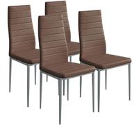 Set 4 Sedie Moderne sala Pranzo Salotto Cucina Seduta Imbottita Ecopelle Moro