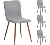 Set 4 Sedie per Sala da Pranzo Grigio con Gambe Effetto Legno Seduta Ergonomica
