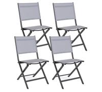 Set 4 Sedie Pieghevole da Giardino 47x57x88h cm Elin Antracite