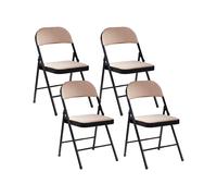 Set 4 Sedie Pieghevoli in Metallo beige e nero Sparks