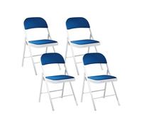 Set 4 Sedie Pieghevoli in Metallo blu e bianco Sparks