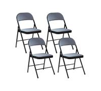 Set 4 Sedie Pieghevoli in Metallo Grigio scuro e nero Sparks