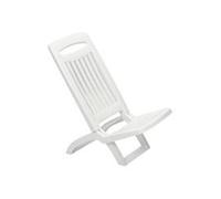 SET 4 SEDIE SPIAGGINA BASSA DA SPIAGGIA MARE PISCINA IN PLASTICA BIANCA PIEGHEVO