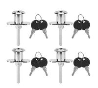 Set 4 Serrature Antifurto in Lega di Zinco, Chiusura per Cassetti Armadio, Resistenti e Sicure - Installazione Facile, Alta Durabilità, Perfette per Mobili e Cassetti