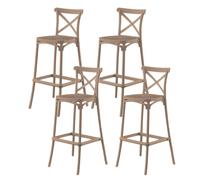 Set 4 Sgabelli 40x36x91 cm in Polipropilene Pompei Tortora