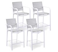 Set 4 Sgabelli da Bar 55,5x54,5x107 cm in Alluminio Kraus Modigliani Bianchi e Grigi