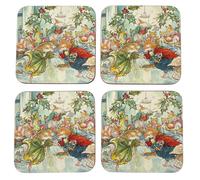 Set 4 Sottobicchieri Square Brambly Hedge In Sughero Multicolore The Winter Ball