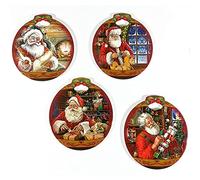 Set 4 Sottopentola Decorazioni Natalizie Babbo Natale Pupazzo Neve Idea Regalo addobbi casa Cucina 20 cm