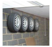 Set 4 staffe porta-ruote a muro con tasselli Foro Ø 9 mm max 4 ruote h 205mm