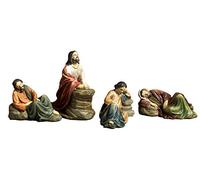 Paben Articoli Religiosi Set 4 statue Gesù prega giardino olivi, presepe pasquale, in resina cm. 10,3