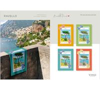 Set 4 Strofinacci Vingi Canovacci Stampa Costiera Amalfitana In Puro Cotone 100%