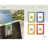 Set 4 Strofinacci Vingi Canovacci Stampa Costiera Amalfitana In Puro Cotone 100%