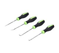 Set 4 strumenti Pick and Hook in acciaio con manico antiscivolo verde - kit preciso per rimozione paraoli, guarnizioni e clip - ideale per officina e fai - da - te