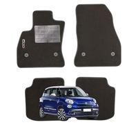 Set 4 Tappeti in Moquette Adatti per 500L dal 2017 in poi con 4 Attacchi - Compatibli NON Originali, con Bottoni di Fissaggio, con Battitacco cucito e antiscivolo