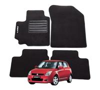 Set 4 Tappeti in Moquette Adatti per SWIFT 2005-2010 senza Attacchi - Compatibli NON Originali, con Bottoni di Fissaggio, con Battitacco cucito e antiscivolo