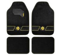 Set 4 tappeti in moquette Fun nero/strisce gialle