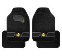 Set 4 tappeti in moquette Fun nero/strisce grigie