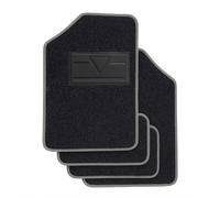 Set 4 Tappeti In Moquette Per Auto Tappetini Universali Bordo Grigio Battitacco
