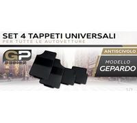 Set 4 Tappeti Tappetini in Gomma Universali Nero Mod. Gepardo Antiscivolo x Auto